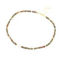 IG-Stil Vintage-Stil Perle Stein 18 Karat Vergoldet Halsband In Masse main image 1