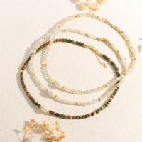 IG-Stil Vintage-Stil Perle Stein 18 Karat Vergoldet Halsband In Masse main image 7