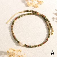 IG-Stil Vintage-Stil Perle Stein 18 Karat Vergoldet Halsband In Masse sku image 1