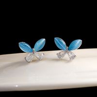 1 Pair Elegant Simple Style Butterfly Copper 18K Gold Plated Ear Studs sku image 1