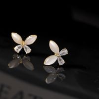 1 Pair Elegant Simple Style Butterfly Copper 18K Gold Plated Ear Studs main image 4