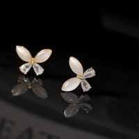 1 Par Elegante Estilo Simple Mariposa Cobre Chapados en oro de 18k Pendientes main image 4