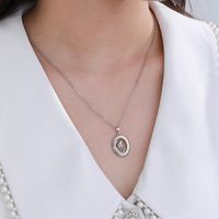 Elegant XUPING Round Copper Alloy Artificial Gemstones White Gold Plated Women's Pendant Necklace main image 3