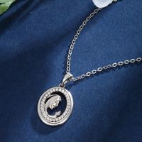 Elegant XUPING Round Copper Alloy Artificial Gemstones White Gold Plated Women's Pendant Necklace main image 1