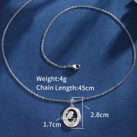 Elegant XUPING Round Copper Alloy Artificial Gemstones White Gold Plated Women's Pendant Necklace sku image 1