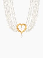 Elegant French Style Heart Shape Imitation Pearl Alloy Beaded 18K Gold Plated Women's Layered Necklaces main image 5