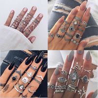 Wholesale Jewelry Hip-Hop Geometric Water Droplets Argyle Alloy Plating Rings sku image 5