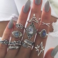 Wholesale Jewelry Hip-Hop Geometric Water Droplets Argyle Alloy Plating Rings main image 4
