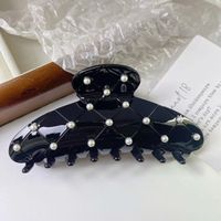 Simple Style Classic Style Solid Color Acetic Acid Sheets Inlay Pearl Hair Claws 1 Piece sku image 1