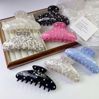 Simple Style Classic Style Solid Color Acetic Acid Sheets Inlay Pearl Hair Claws 1 Piece main image 1