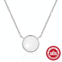 Simple Style Round Sterling Silver Inlay Shell Necklace 1 Piece main image 5