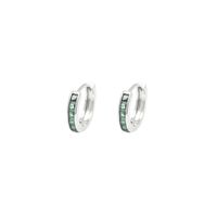 1 Pair Elegant Simple Style Circle Copper Zircon Silver Plated Hoop Earrings sku image 2