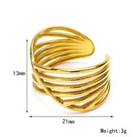 Einfacher Stil Geometrisch Titan Stahl Aushöhlen Offener Ring 1 Stück main image 4