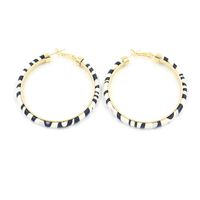 1 Pair Casual Simple Style Color Block Pu Leather Alloy Iron Hoop Earrings main image 3