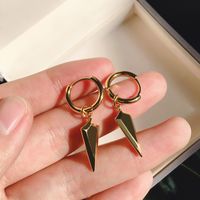 1 Pair Commute Triangle Plating Copper 18K Gold Plated Drop Earrings main image 3