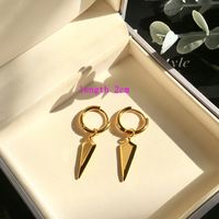 1 Pair Commute Triangle Plating Copper 18K Gold Plated Drop Earrings main image 2