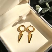1 Pair Commute Triangle Plating Copper 18K Gold Plated Drop Earrings sku image 1