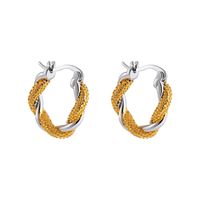 1 Paar Klassischer Stil Farbblock Überzug Kupfer 18 Karat Vergoldet Ohrringe main image 3