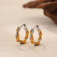 1 Pair Classic Style Color Block Plating Copper 18K Gold Plated Earrings main image 4