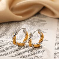 1 Paar Klassischer Stil Farbblock Überzug Kupfer 18 Karat Vergoldet Ohrringe main image 1