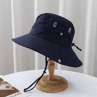 Men's Simple Style Solid Color Ruffles Bucket Hat main image 3