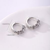 1 Pair Elegant Simple Style Round Copper Zircon Silver Plated Hoop Earrings main image 2