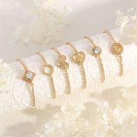 Copper IG Style Romantic Commute Square Heart Shape Hollow Out Inlay Zircon Bracelets main image 3