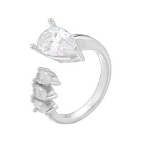 Großhandel Lässig Einfacher Stil Herzform Bogenknoten Kupfer 18 Karat Vergoldet Zirkon Offener Ring sku image 6