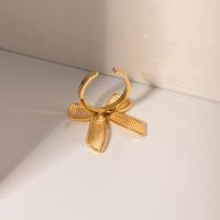 316 Stainless Steel  18K Gold Plated IG Style Casual Bow Knot Open Rings main image 4