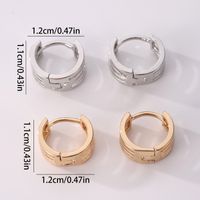 1 Pair Elegant Solid Color Stripe Copper K Gold Plated Silver Plated Hoop Earrings main image 2
