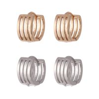 1 Pair Elegant Solid Color Stripe Copper K Gold Plated Silver Plated Hoop Earrings main image 5