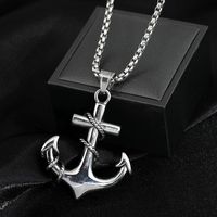 Casual Simple Style Anchor Titanium Steel Men's Pendant Necklace main image 1