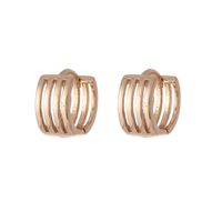 1 Pair Elegant Solid Color Stripe Copper K Gold Plated Silver Plated Hoop Earrings sku image 1