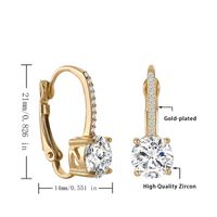 1 Pair Elegant Glam Oval Copper Zircon K Gold Plated Rose Gold Plated White Gold Plated Hoop Earrings main image 2