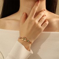 Copper 18K Gold Plated IG Style Vacation Commute Rainbow Pineapple Inlay Zircon Bracelets main image 3