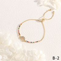Copper 18K Gold Plated IG Style Vacation Commute Rainbow Pineapple Inlay Zircon Bracelets main image 4
