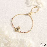 Copper 18K Gold Plated IG Style Vacation Commute Rainbow Pineapple Inlay Zircon Bracelets main image 6
