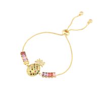 Copper 18K Gold Plated IG Style Vacation Commute Rainbow Pineapple Inlay Zircon Bracelets main image 9