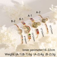 Copper 18K Gold Plated IG Style Vacation Commute Rainbow Pineapple Inlay Zircon Bracelets main image 2