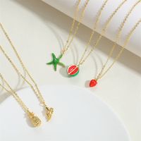 Copper 14K Gold Plated Vintage Style Simple Style Commute Fruit Enamel Pendant Necklace main image 7