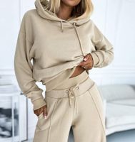 Women's Hoodies Sets Long Sleeve Casual Classic Style Solid Color main image 3