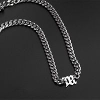 Titanium Steel Silver Plated Casual Hip-Hop Sports Letter Polishing Necklace main image 4