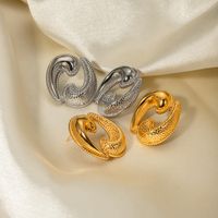 1 Pair IG Style Water Droplets 304 Stainless Steel 18K Gold Plated Ear Studs main image 5
