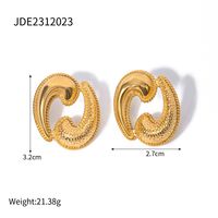 1 Pair IG Style Water Droplets 304 Stainless Steel 18K Gold Plated Ear Studs sku image 2