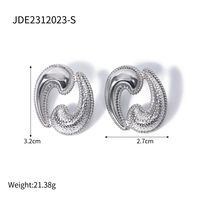 1 Pair IG Style Water Droplets 304 Stainless Steel 18K Gold Plated Ear Studs sku image 1