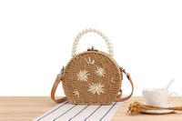Women's Small Straw Solid Color Vintage Style Classic Style Semicircle Lock Clasp Straw Bag main image 4