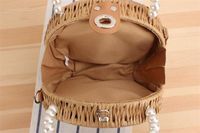 Women's Small Straw Solid Color Vintage Style Classic Style Semicircle Lock Clasp Straw Bag main image 2