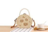 Women's Small Straw Solid Color Vintage Style Classic Style Semicircle Lock Clasp Straw Bag main image 5