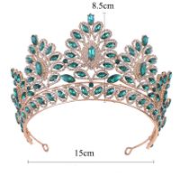 Fashion Oval Crown Alloy Hollow Out Inlay Rhinestones Crown 1 Piece main image 2