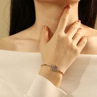 Copper 18K Gold Plated IG Style Vacation Commute Conch Shell Inlay Zircon Bracelets main image 4